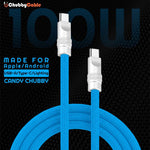 Blue Chubby Cable 100W USB-C fast charging cable for Apple and Android