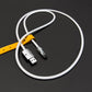 White braided USB-A to Type-C Chubby Cable with leather wrap.