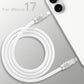Alternate view of coiled white 240W silicone fast charging cable, showing texture. PD Fast Charging Cable for iPhone