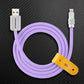 Lavender USB-A to Lightning cable with leather strap