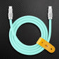 Mint green USB-C to USB-C cable with leather strap
