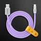 Lavender USB-A to USB-C cable with leather strap