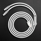 White silicone USB charging cable with metal connector housing