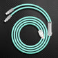 Mint green coiled keyboard cable with aviator joint and USB-C