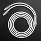 White coiled keyboard cable with silver aviator connector and USB-C