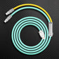 Turquoise and yellow split color mechanical style USB cable