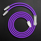 Purple custom keyboard cable coiled with silver aviator attachment