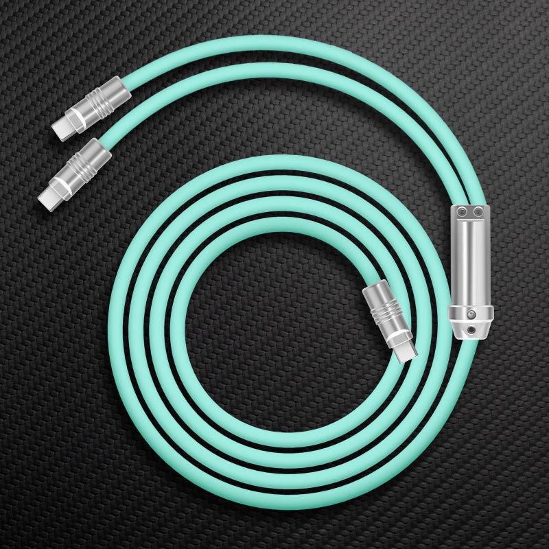 Teal blue flexible fast charging USB cord