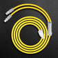 Yellow ChubbyCable Pro 2-in-1 fast charging cable with industrial accents