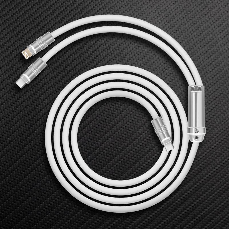 Minimalist white multi-port USB charging cable