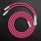 Pink 3-in-1 universal charging cable with industrial housing
