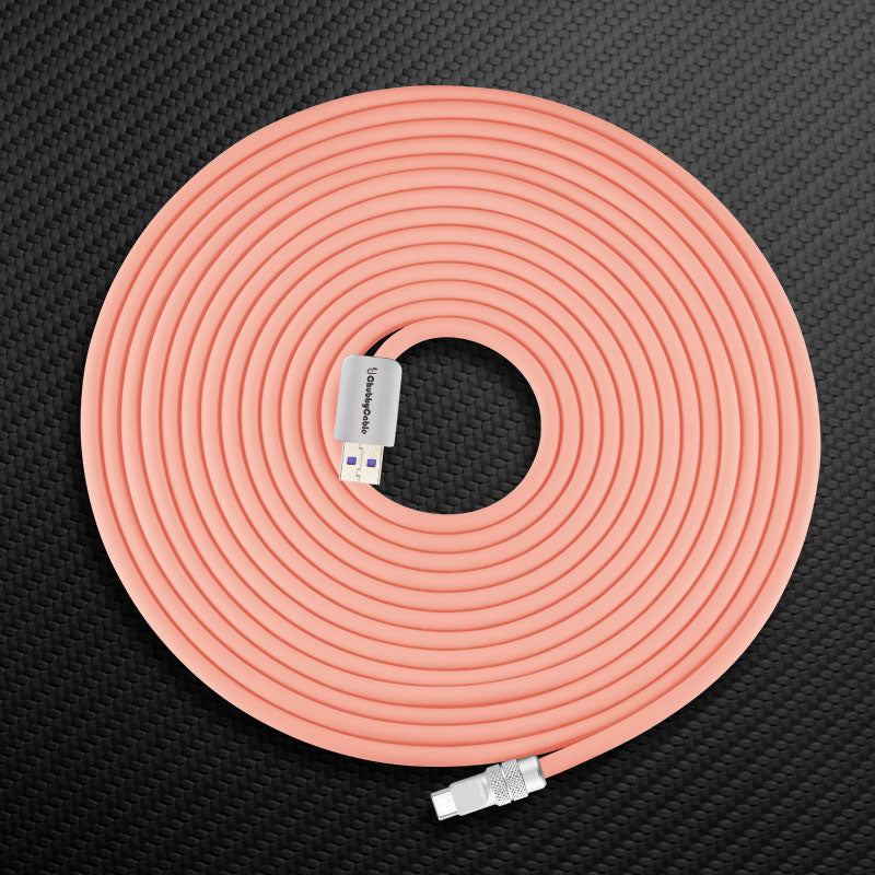 Peach coiled ChubbyCable