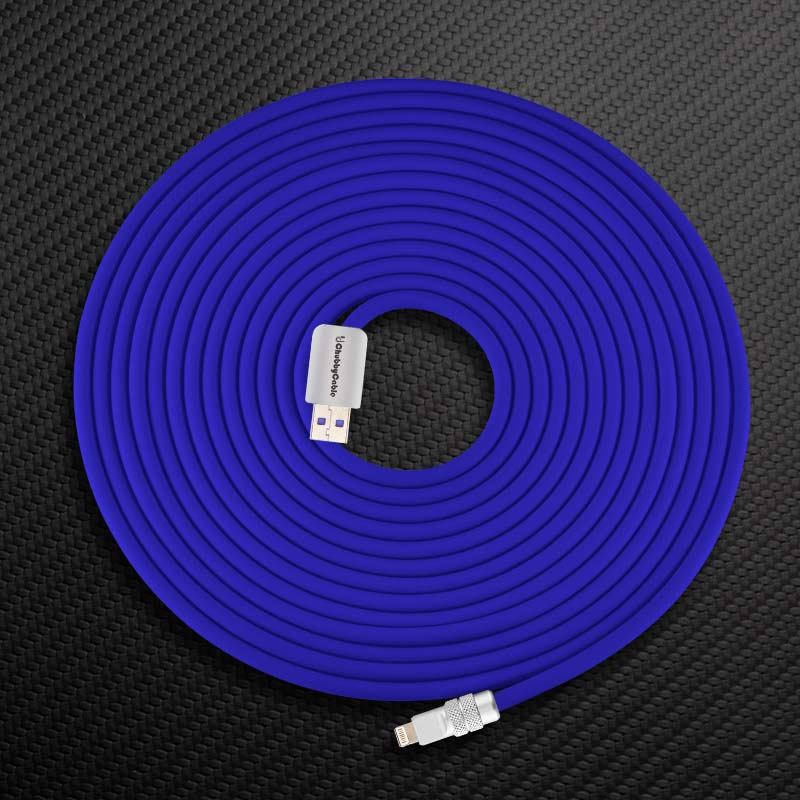 Blue ChubbyCable USB-A to Lightning charging cable