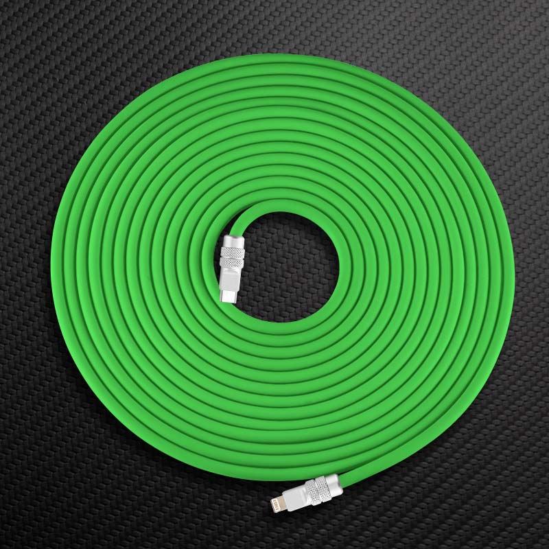 Green ChubbyCable USB-C to Lightning fast charging cable