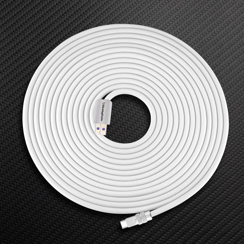 White ChubbyCable charging cord, top-down view