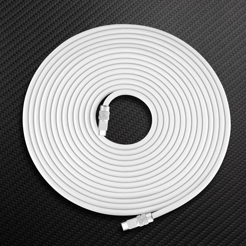 White USB-C to USB-C charging cable coiled