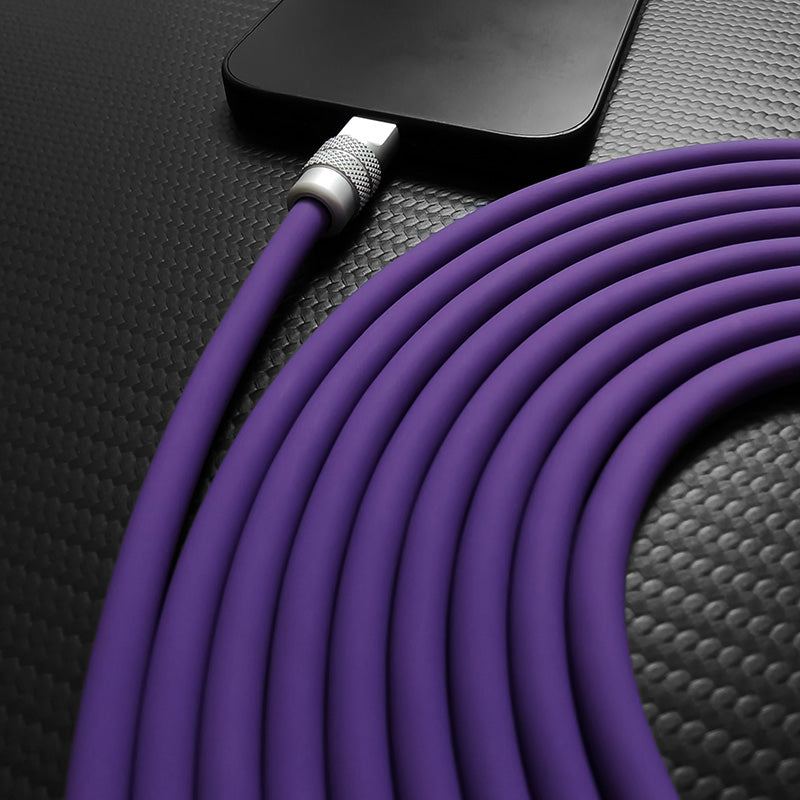 Purple ChubbyCable connected to smartphone