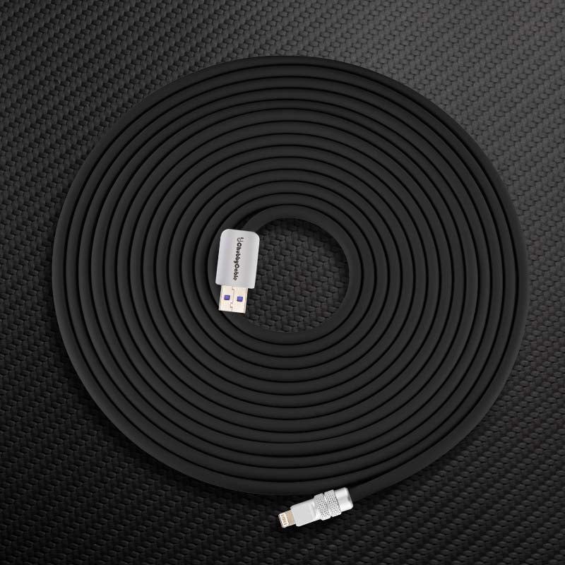 Black ChubbyCable USB-A to Lightning cable