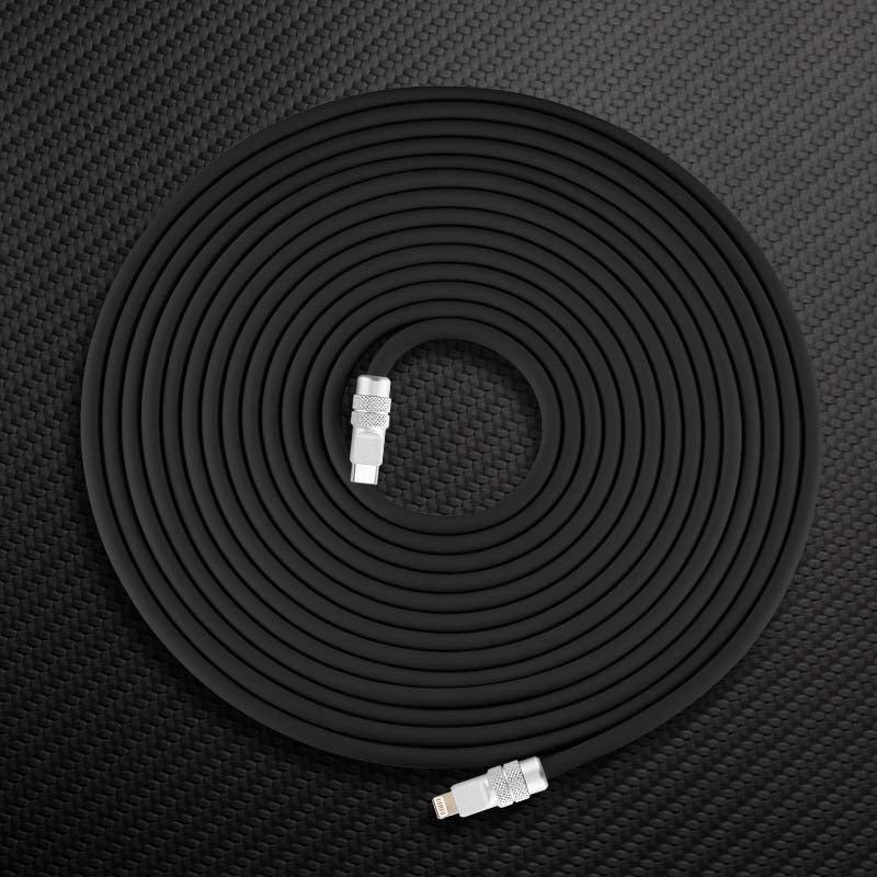 Black ChubbyCable charging cable coil