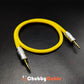 Yellow heavy duty 3.5mm headphone jack aux cable with metal connectors