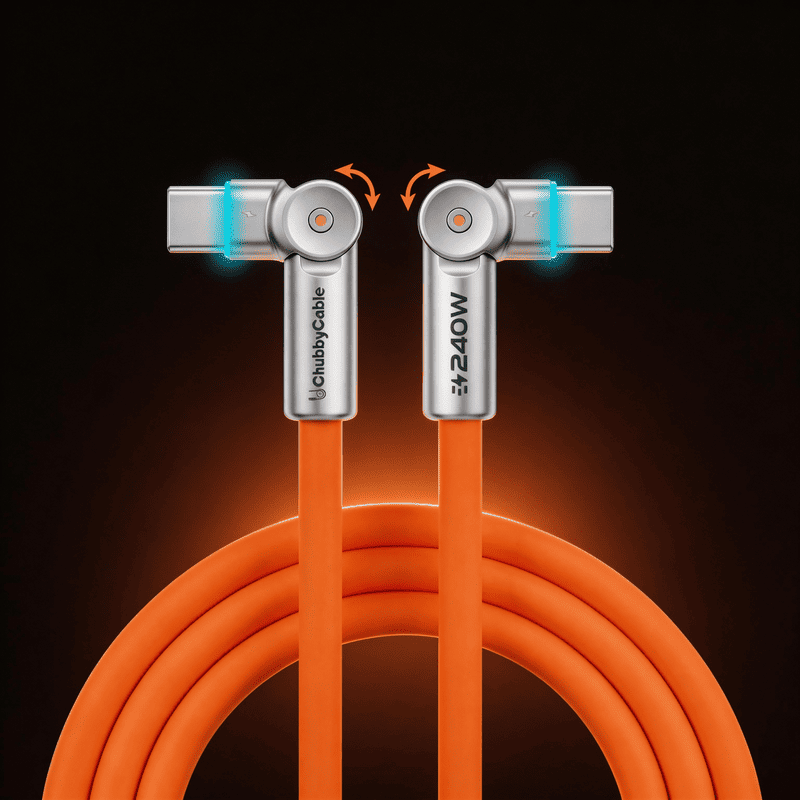 Chubby RotateX - 240W Dual 180° Rotating Fast Charging Cable With LED Light