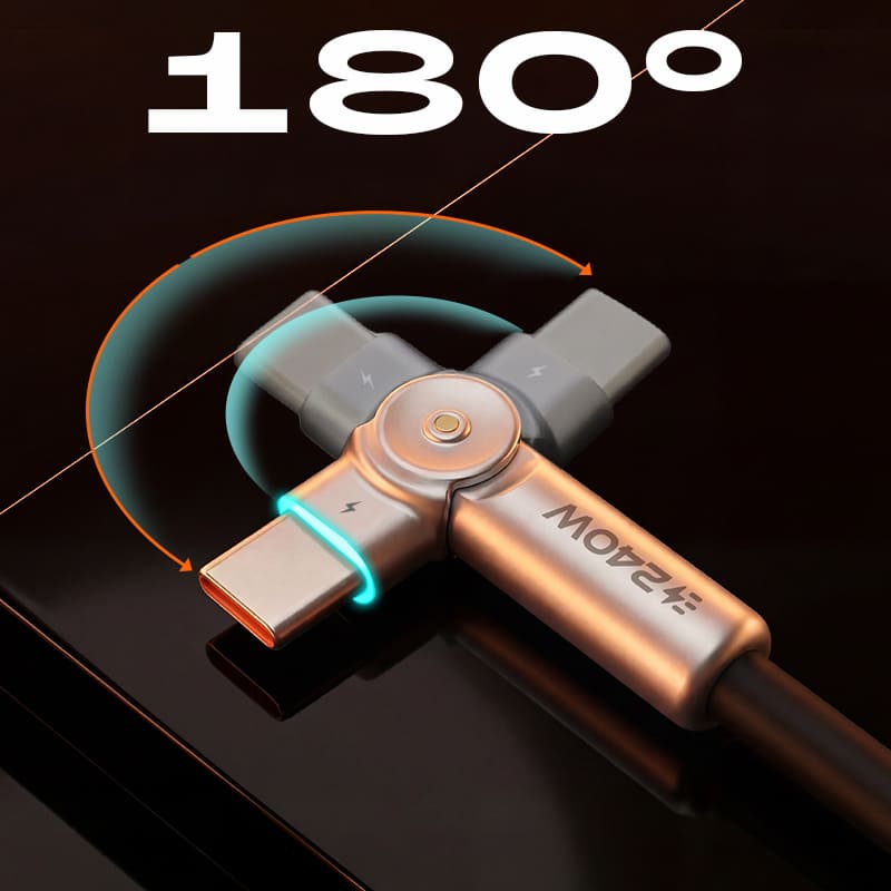 Chubby RotateX 240W Rotating Cable – 2-Pack / 3-Pack Dual 180° + LED