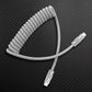 Grey coiled USB Type-C durable fast charging cable