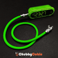 Green Chubby Cable connected to a 40W charging block and a smartphone