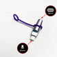 USB Type-C to Lightning adapter with purple anti-lost strap.