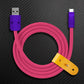 Pink braided USB-A to USB-C Chubby Cable with purple connectors and strap