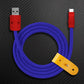 Blue braided USB-A to USB-C Chubby Cable with red connectors and strap