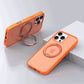 Orange iPhone case with magnetic ring and camera protection