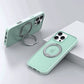 Light green iPhone case with integrated magnetic ring stand