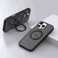 Black iPhone case with integrated magnetic ring stand