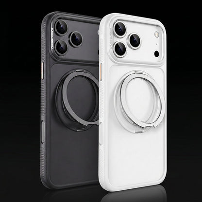 Black and white ChubbyArmor iPhone cases with integrated ring stands