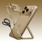 Gold metal frame phone case with detachable lens cover