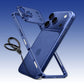 Blue metal frame protective phone case