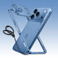 Light blue metal frame phone case with detachable lens cover