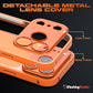 Detachable metal lens cover for phone frame case