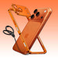 Orange metal frame phone case with camera protector
