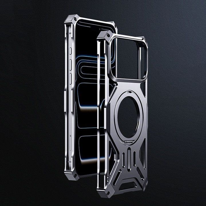 Silver metallic phone bumper case side view