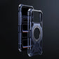 Blue metal frame phone case with kickstand