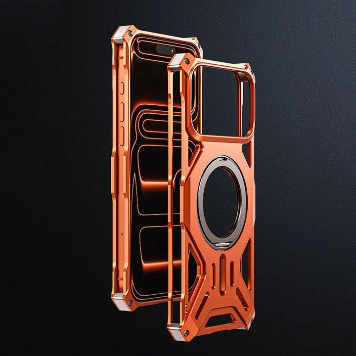 Orange metallic phone bumper case for iPhone
