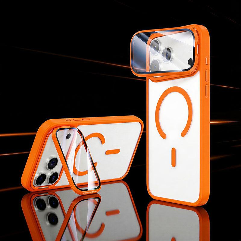 Orange shockproof phone case with MagSafe compatibility