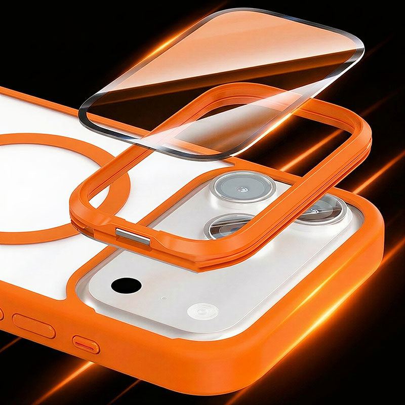 Detachable camera lens cover for orange protective phone case
