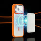 MagSafe charging with orange ChubbyArmor protective phone case