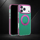 Pink and green color-block magnetic phone case