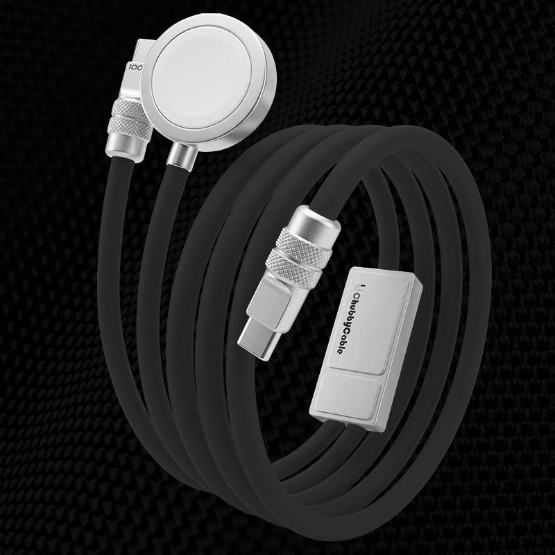 ChubbyCable Duo-Core Flex™ 2-in-1 USB-C to 100W USB-C & 5W Apple Watch Charging Cable