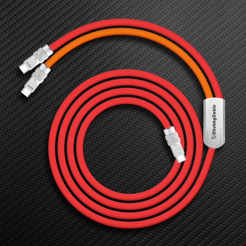 ChubbyCable Duo-Flexâ„? 100W & 60W 2-in-1 Fast Charging & Data Transfer Cable with Soft Silicone