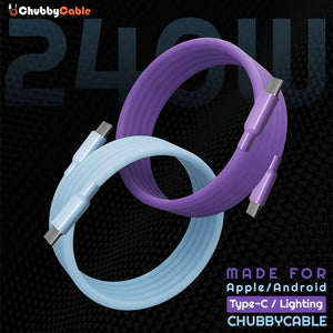 ChubbyCable Solid Color - Silicone 240W Easy-Pack Charge Cable